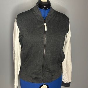 Vivilish LA long sleeve zip up grey and white